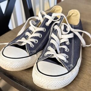 Navy and White Canvas Sneakers